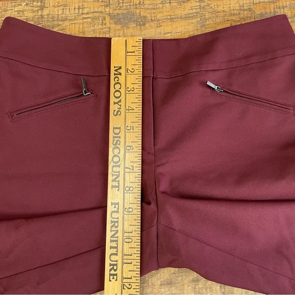 Ann Taylor Petite womens 4 Straight Leg Pants Curvy burgundy